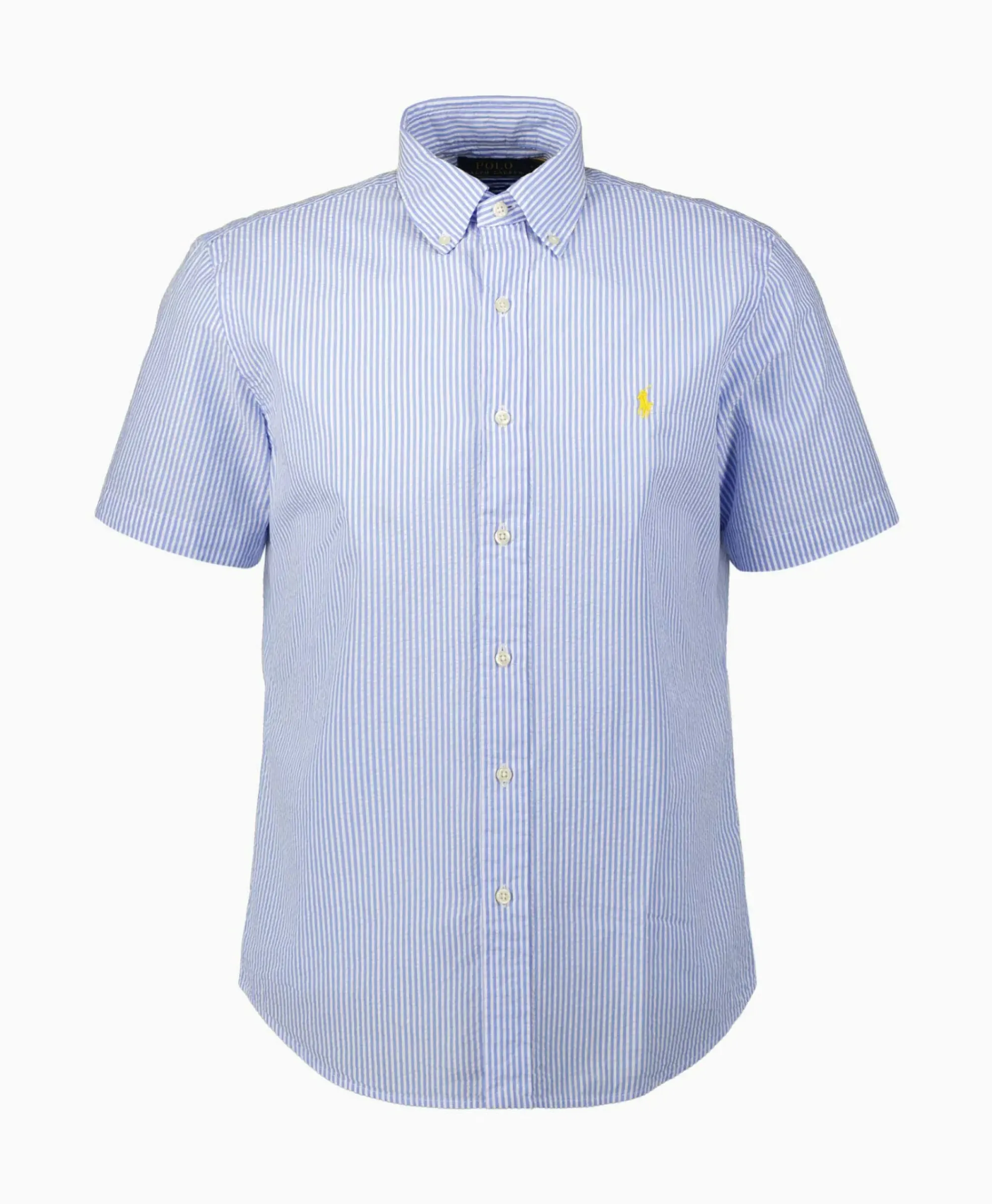 Overhemden^Ralph Lauren Overhemd Seersucker Short Sleeve Licht Blauw