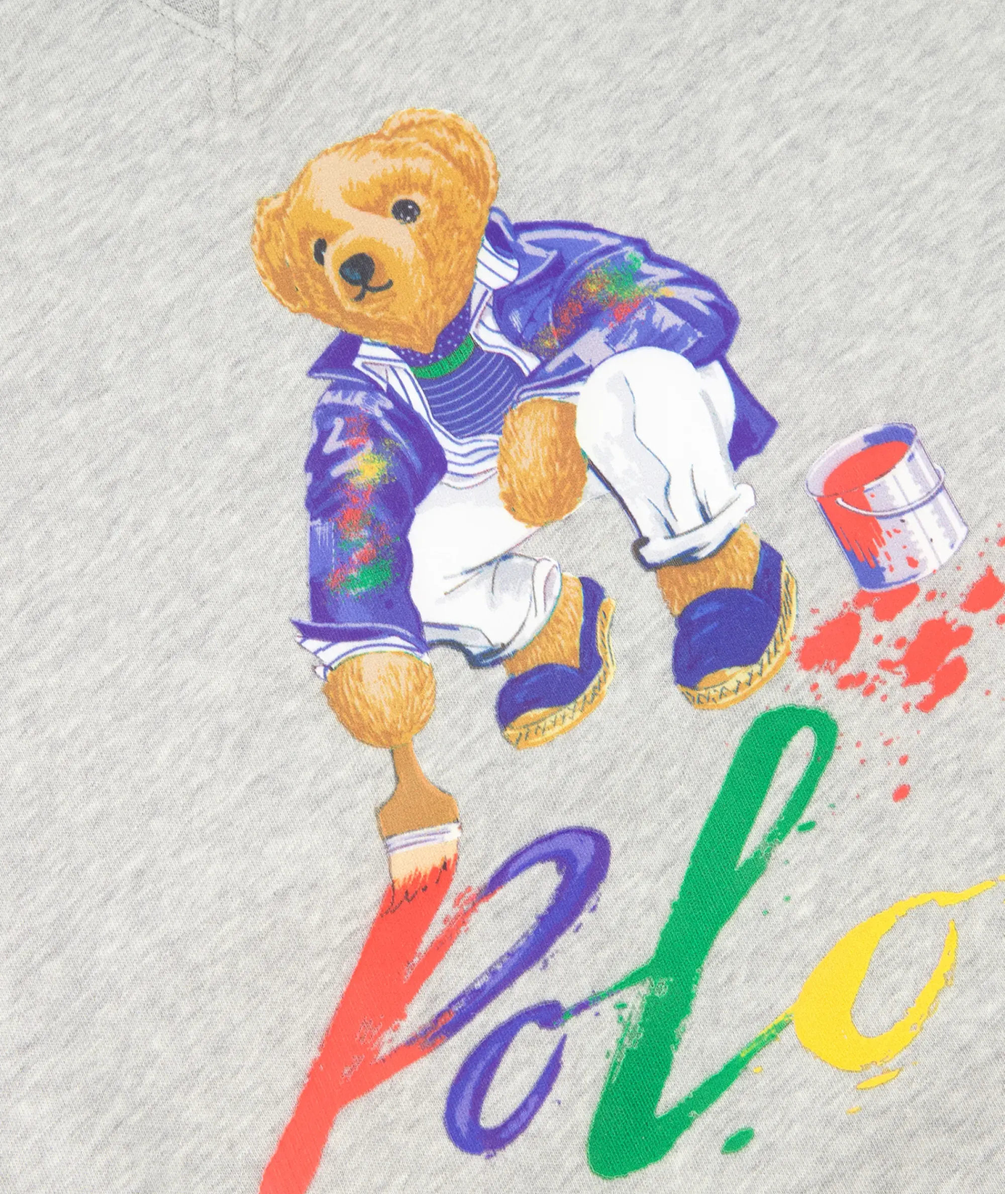 Truien^Ralph Lauren Sweater Paint Bear Grijs