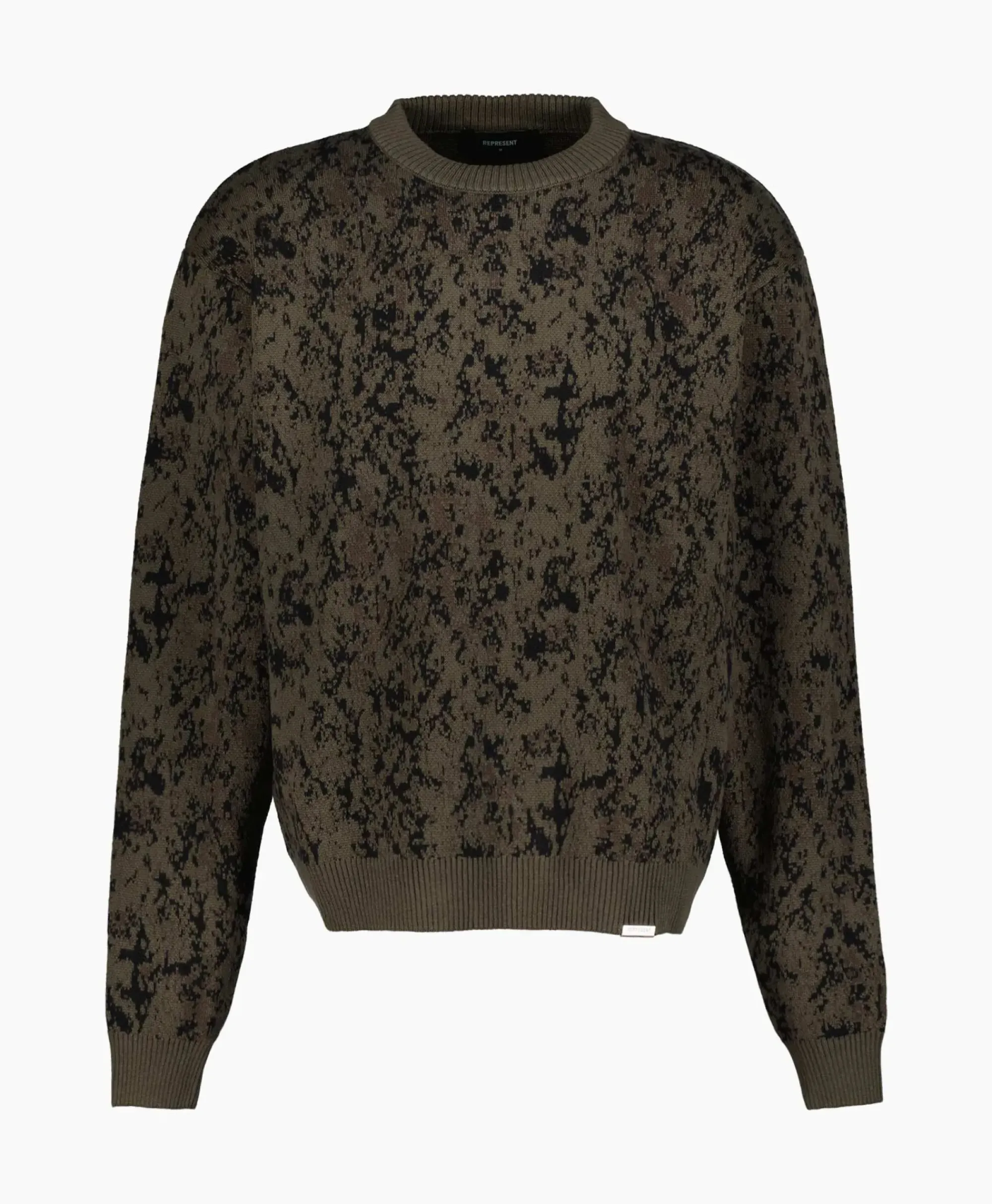 Truien^Represent Gebreide Trui Camo Groen