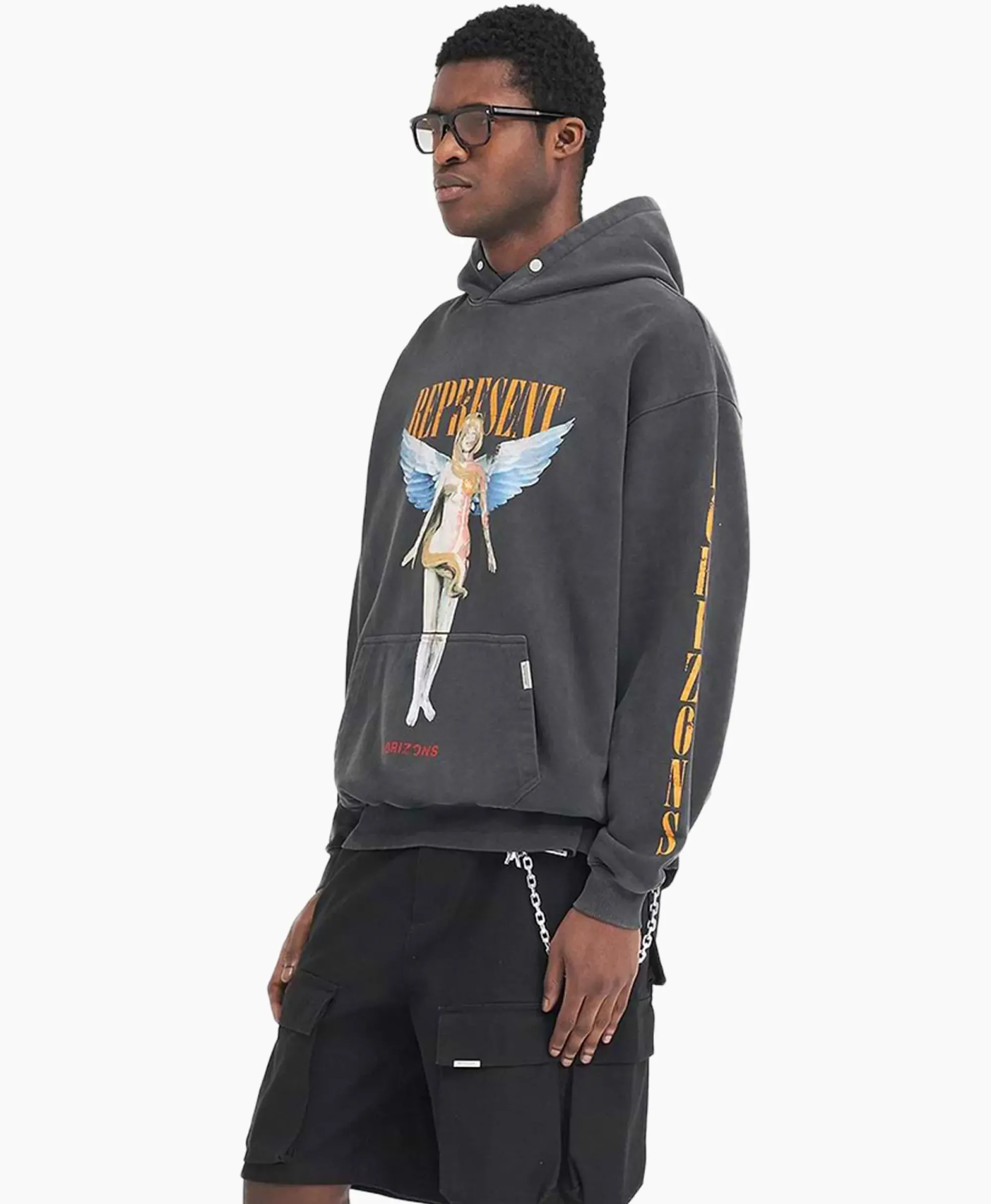 Truien^Represent Hoodie Reborn Zwart