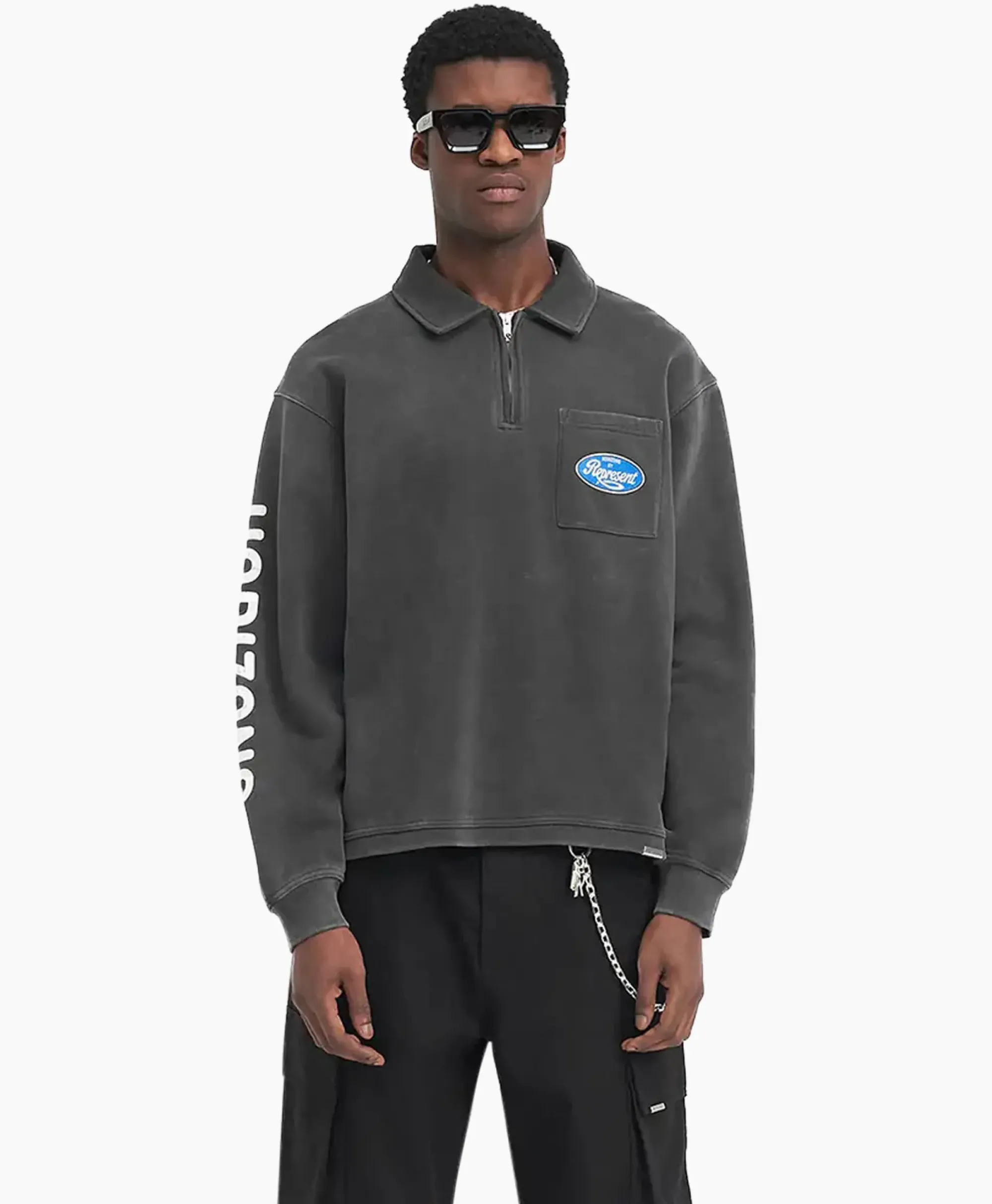 Truien^Represent Pullover Classic Part Quarter Zip Zwart