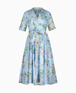 Jurken^Riani Jurk 346690-4129 Blauw Dessin