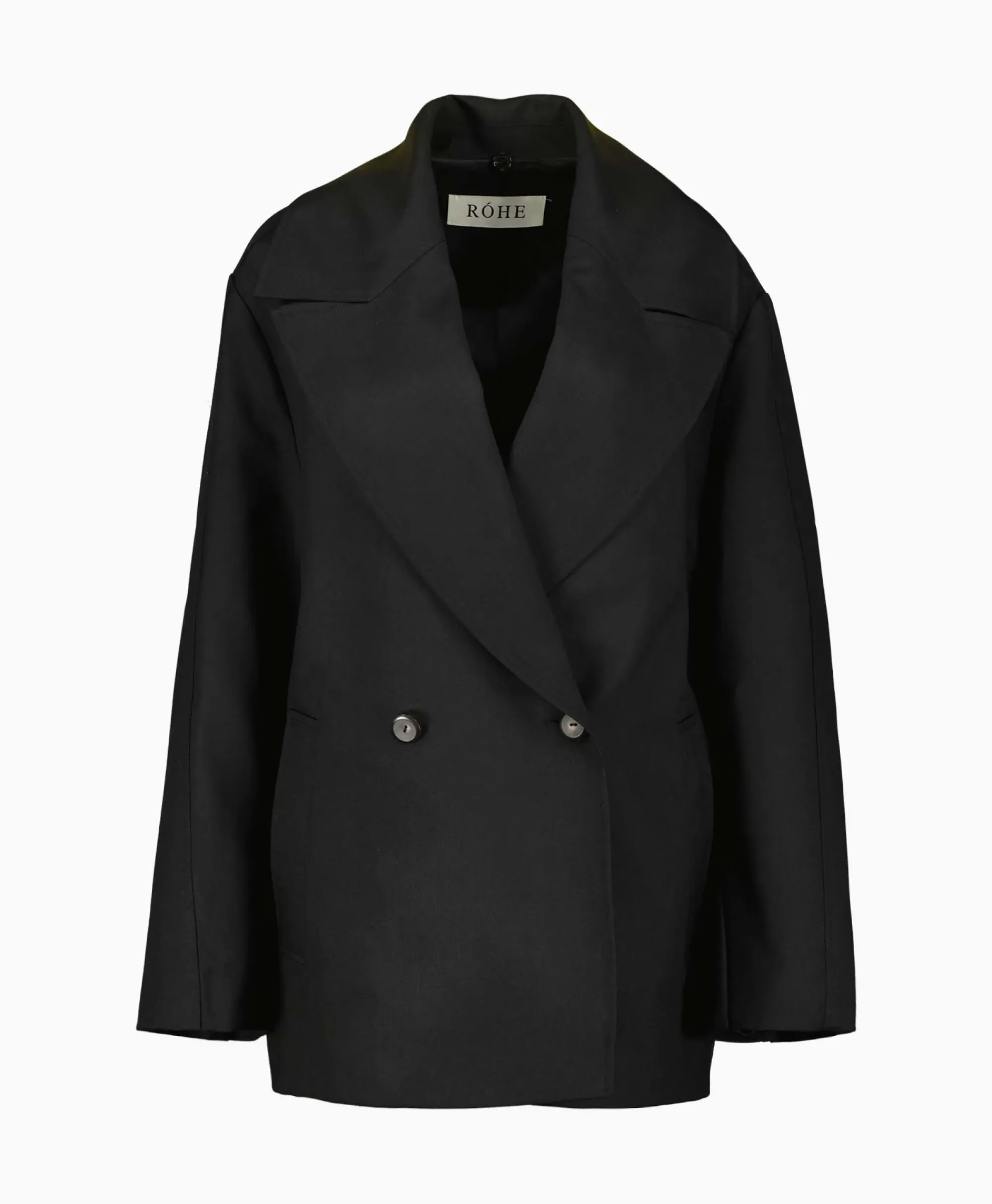 Jassen^Róhe Rohe Mantel Wool Tailoring Scarf Zwart