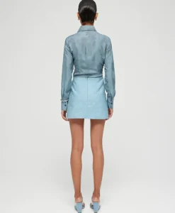 Rokken^Róhe Rohe Minirok Short Jacquard Skirt Blauw