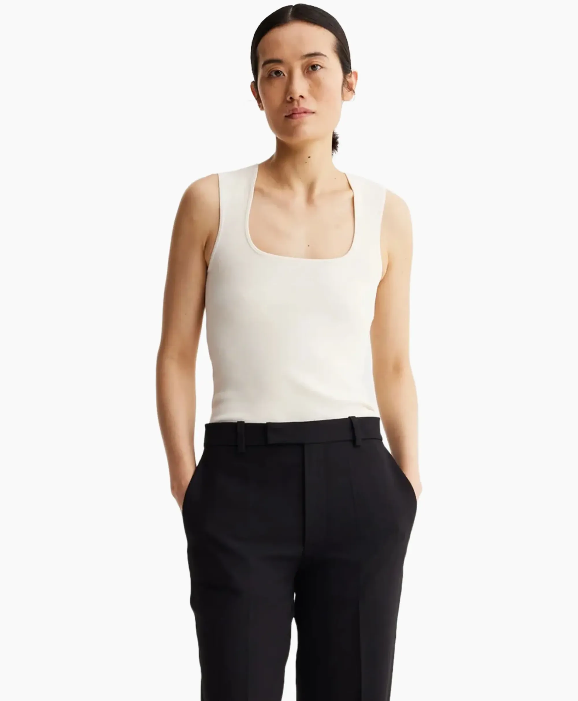 T-Shirts & Tops^Róhe Rohe Top Bustier Shaped Knitted Off White