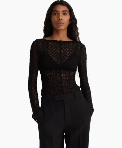 T-Shirts & Tops^Róhe Rohe Top Lace Zwart