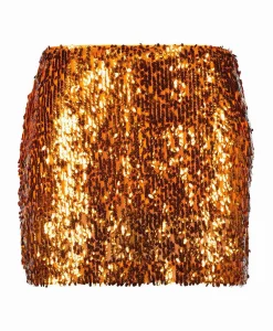 Rokken^Rotate Minirok Sequins Mini Oranje