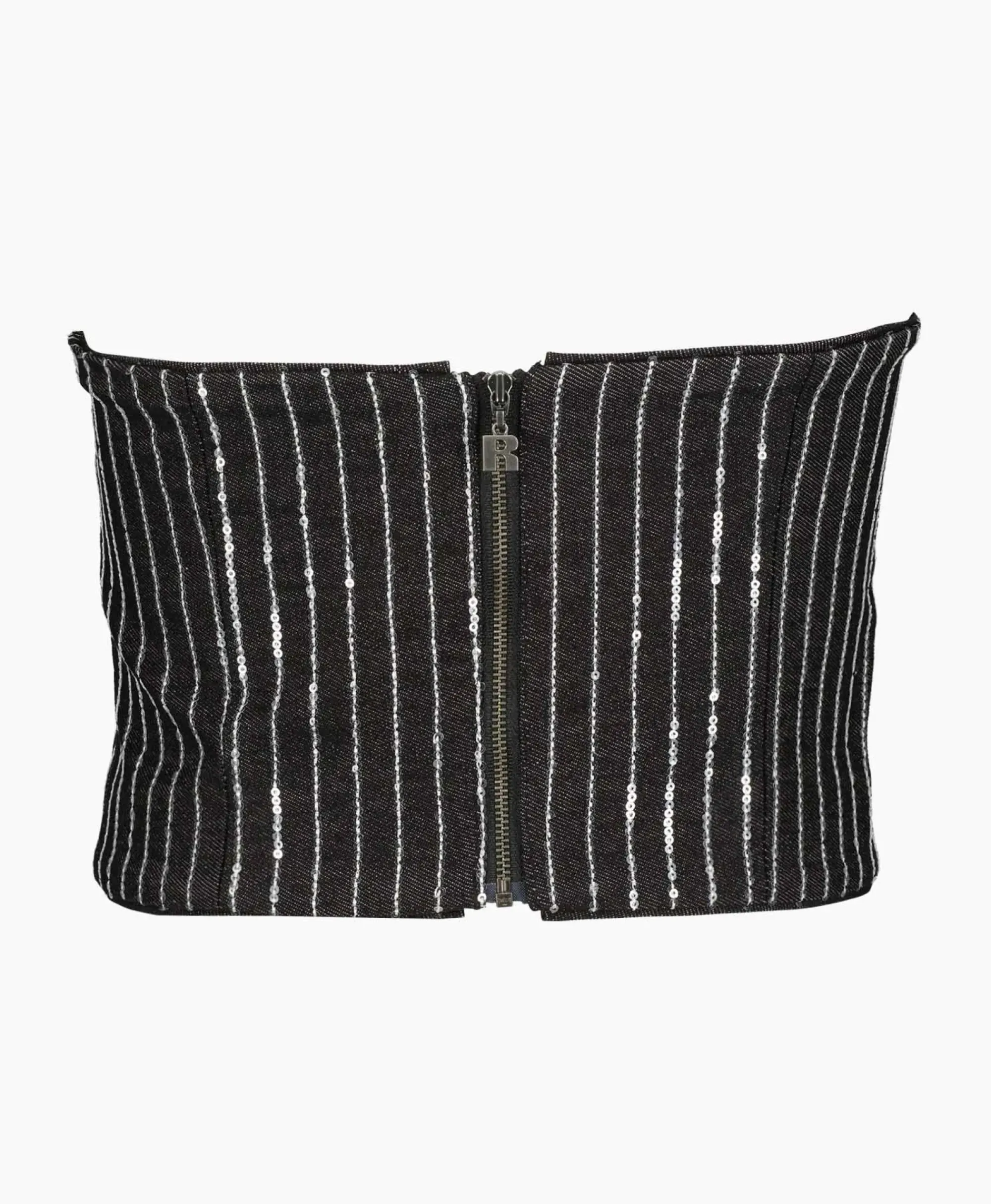 T-Shirts & Tops^Rotate Top Sequin Twill Crop Zwart