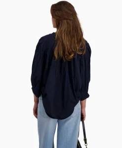 Blouses^Sea Me Happy Blouse Balloon Donker Blauw