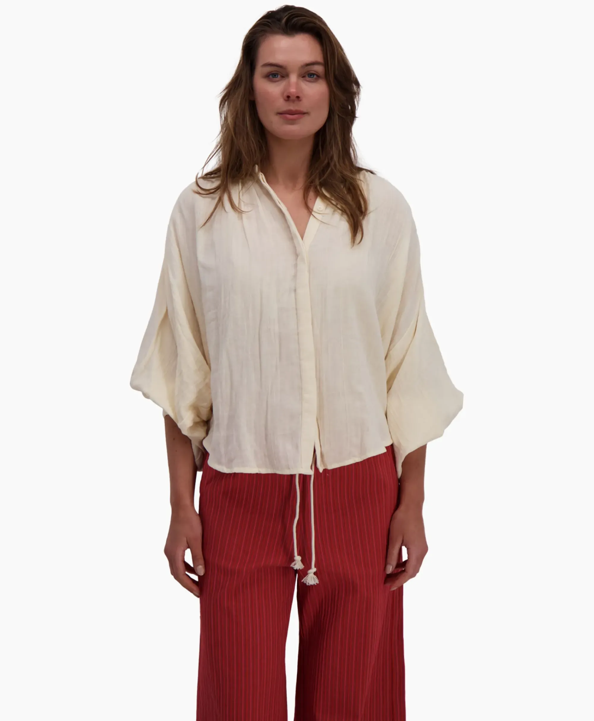 Blouses^Sea Me Happy Blouse Balloon Resort Beige
