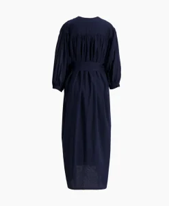 Jurken^Sea Me Happy Maxi Jurk Balloon Long Double Layered Donker Blauw