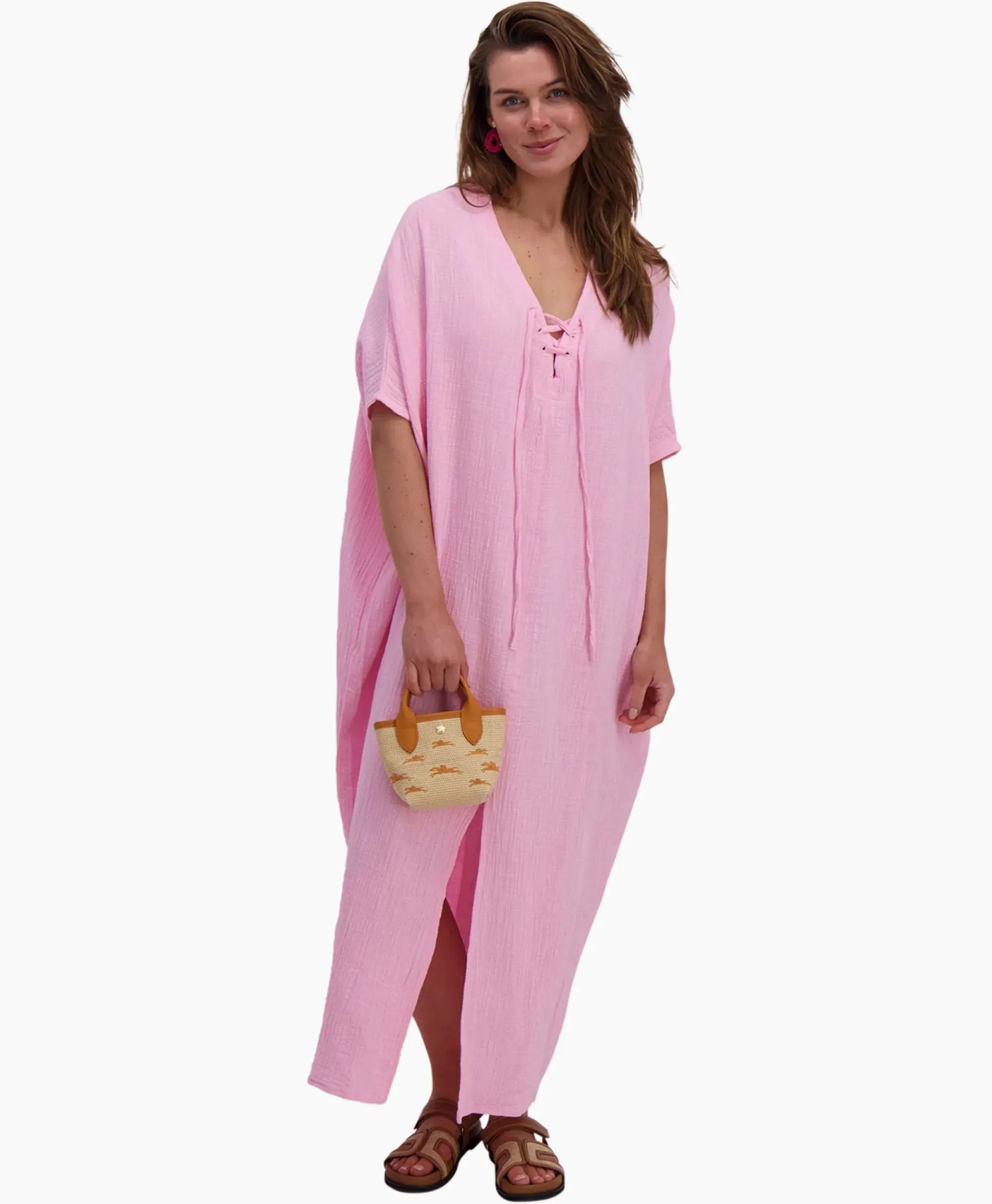 Jurken^Sea Me Happy Maxi Jurk Monoi Bamboo Rose