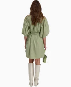 Jurken^Sea Me Happy Mini Jurk Balloon Short Double Layered Licht Groen