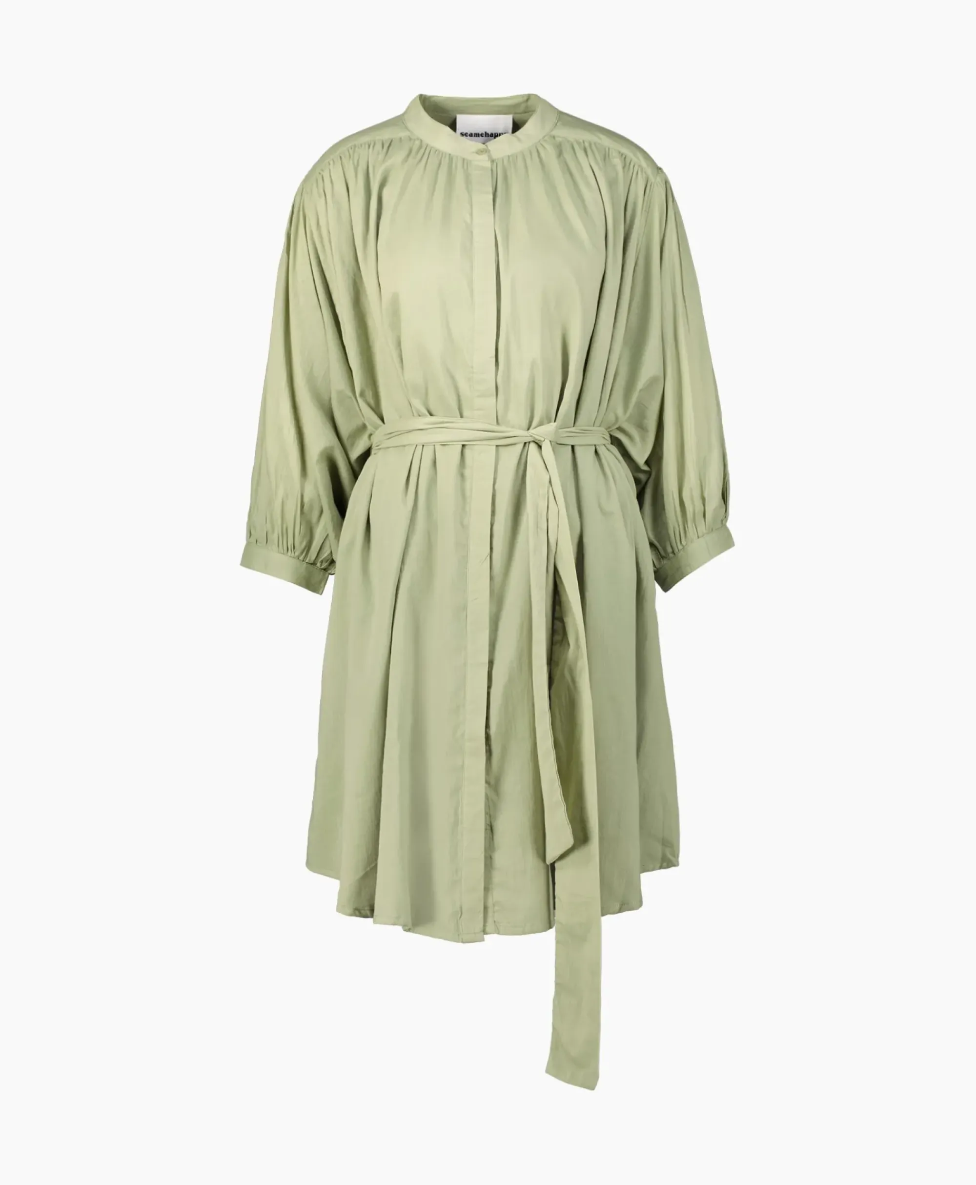 Jurken^Sea Me Happy Mini Jurk Balloon Short Double Layered Licht Groen