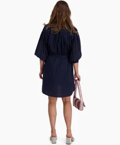 Jurken^Sea Me Happy Mini Jurk Balloon Short Double Layered Donker Blauw