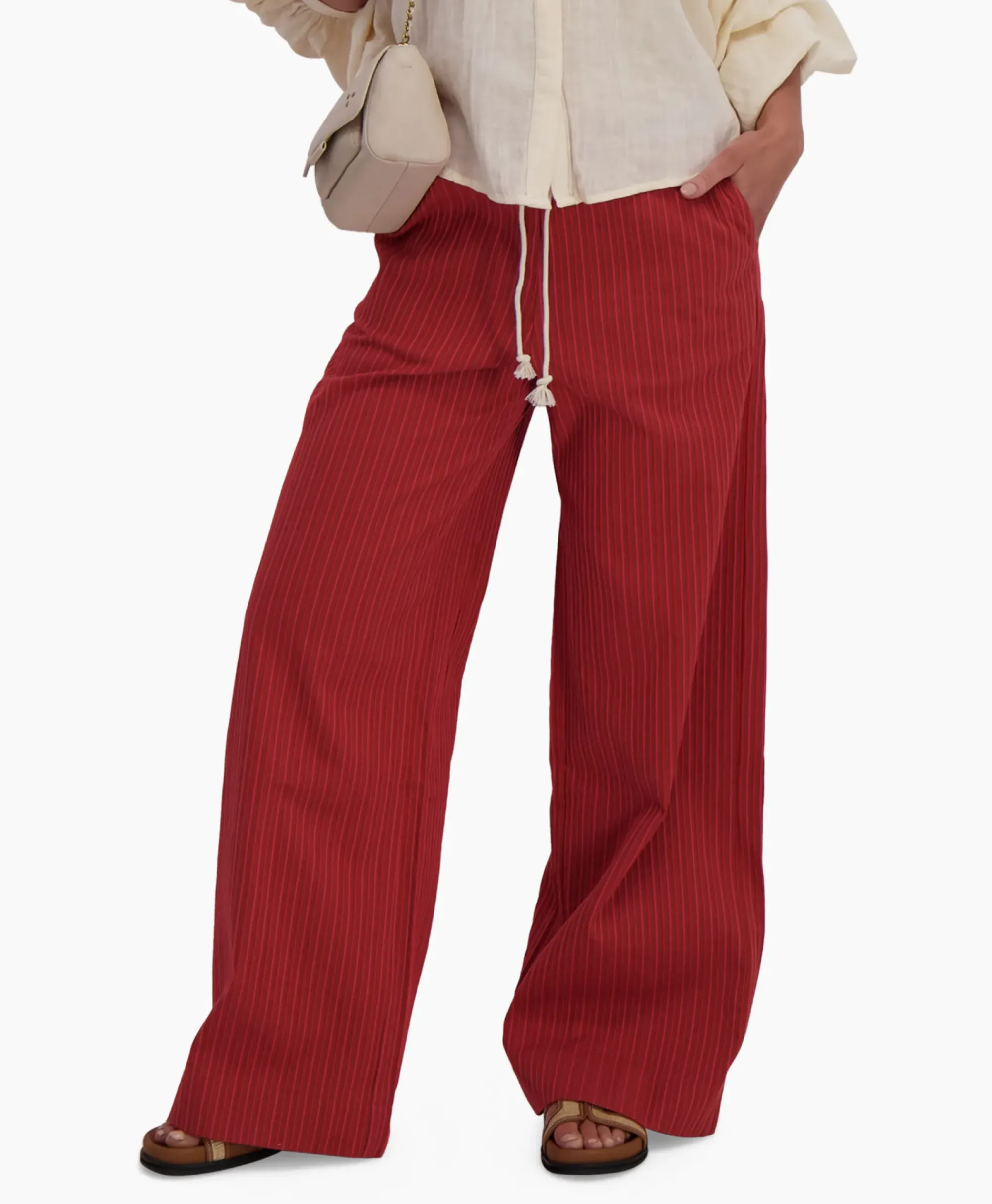 Broeken^Sea Me Happy Pantalon Riley Woven Donker Rood