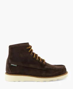 Laarzen^Sebago Veterboot Tala High Oiled Suede Donker Bruin