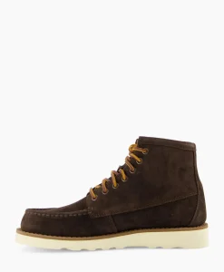 Laarzen^Sebago Veterboot Tala High Oiled Suede Donker Bruin
