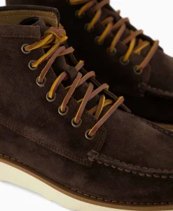 Laarzen^Sebago Veterboot Tala High Oiled Suede Donker Bruin