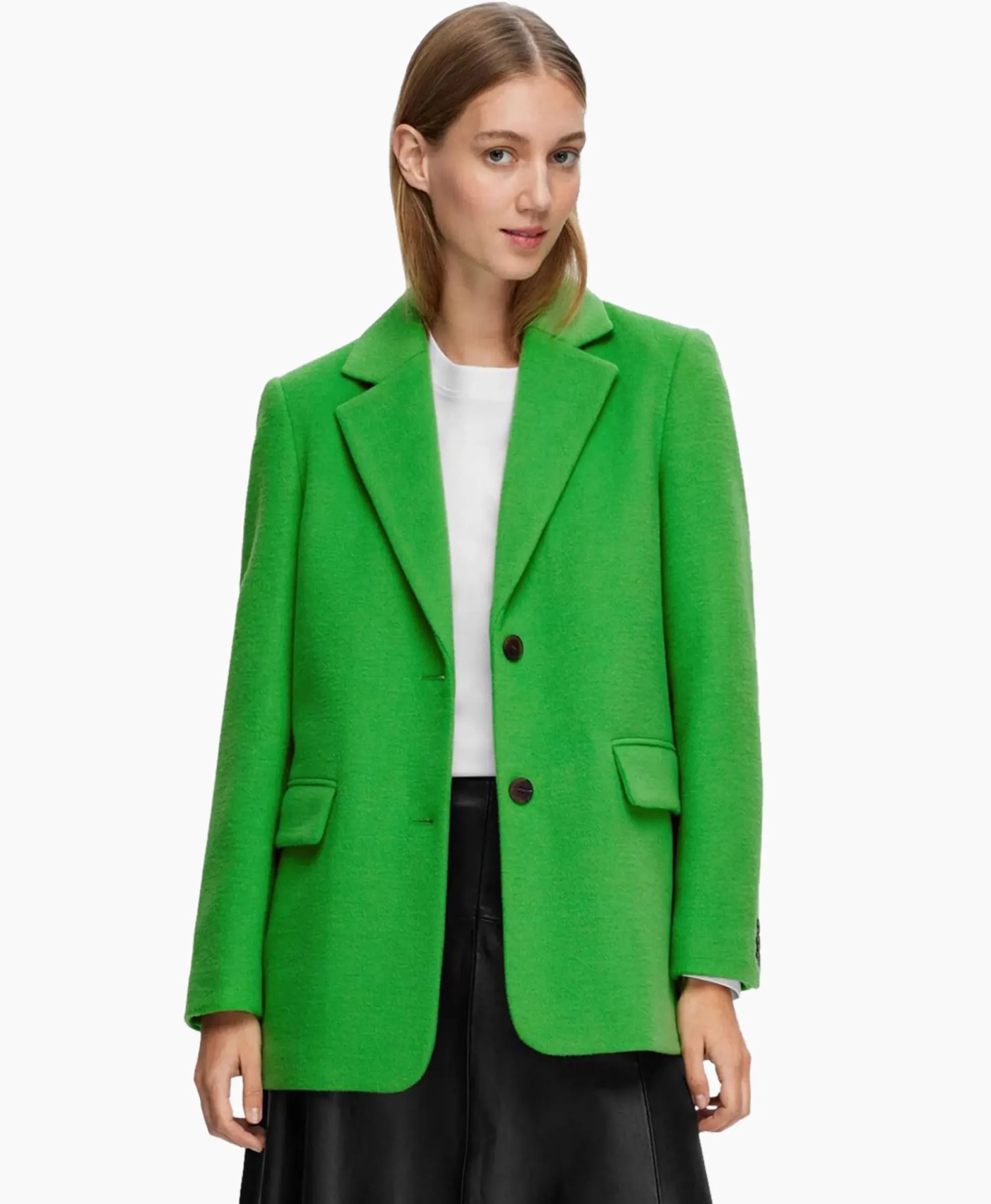 Blazers^Selected Femme Blazer Sasja Wool B Groen