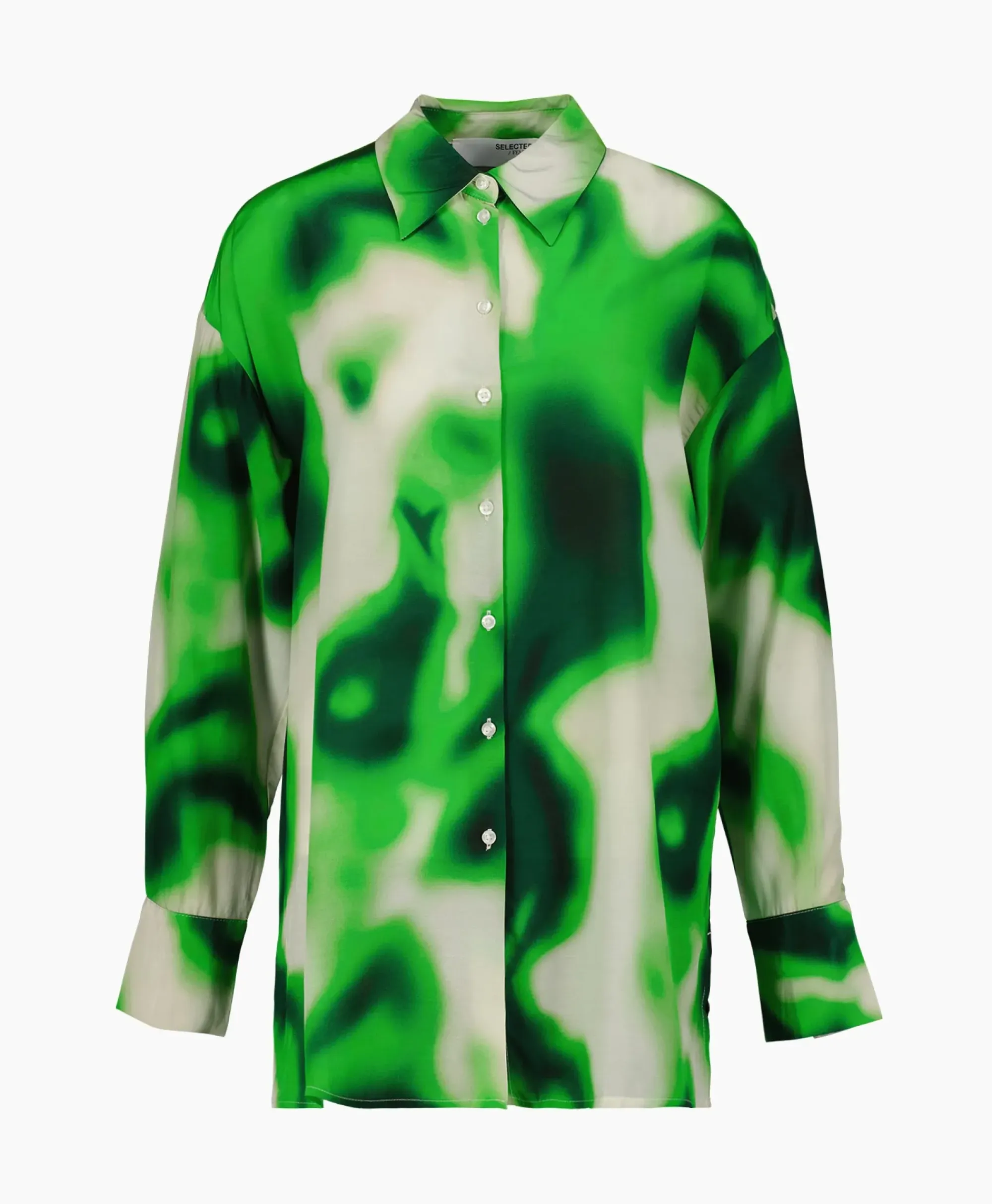 Blouses^Selected Femme Blouse Claudine Ls Shirt B Groen