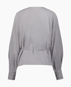 T-Shirts & Tops^Selected Femme Blouse Jolie Ls Wrap Top Ex Grijs