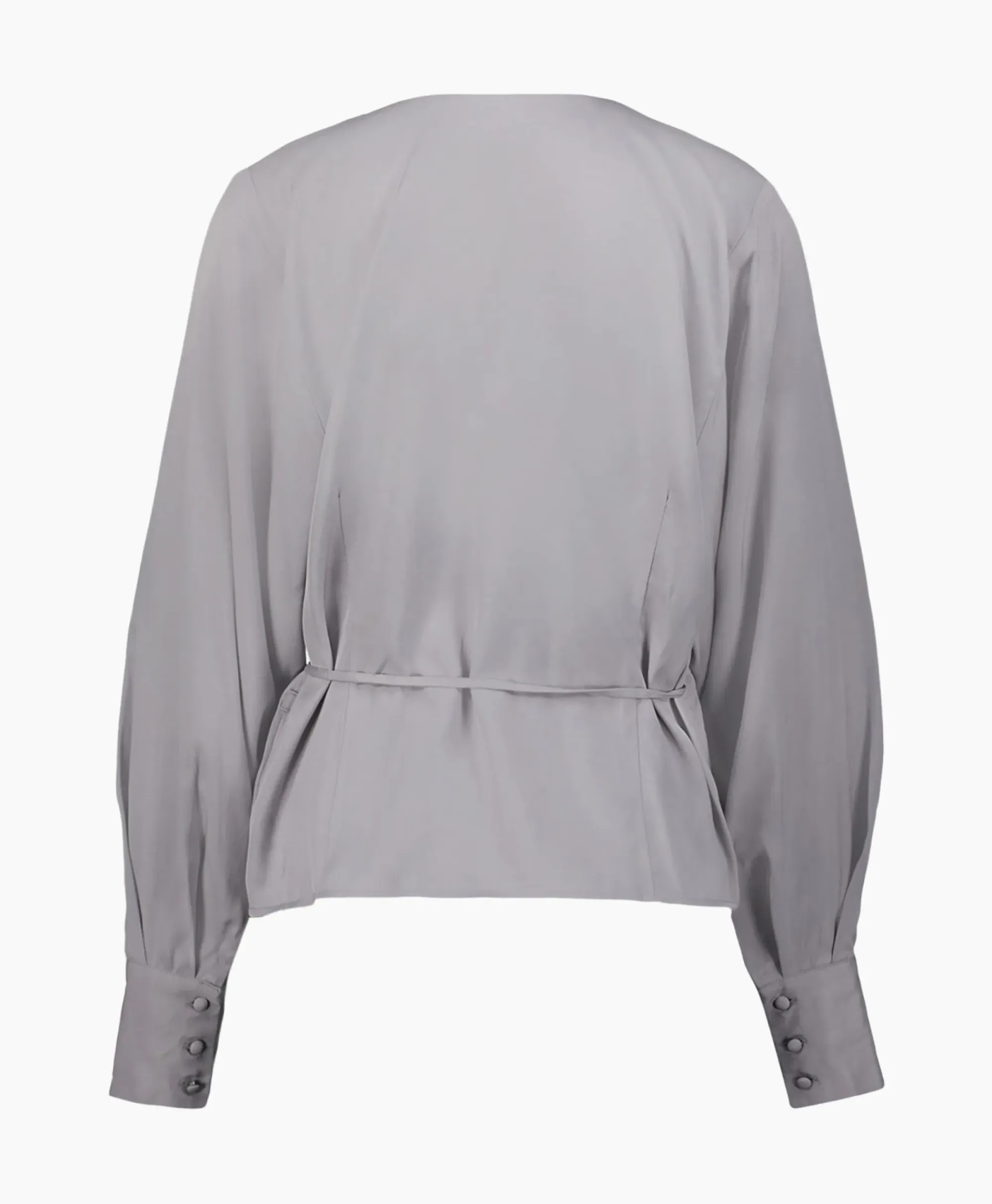 T-Shirts & Tops^Selected Femme Blouse Jolie Ls Wrap Top Ex Grijs