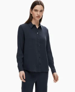 Blouses^Selected Femme Blouse Viva Ls Shirt Noos Donker Blauw