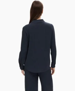 Blouses^Selected Femme Blouse Viva Ls Shirt Noos Donker Blauw