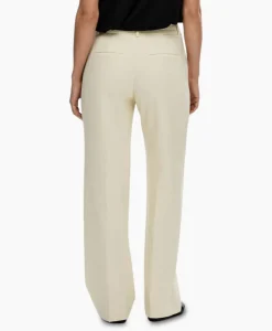Broeken^Selected Femme Broek Rita Mw Wide Pant Birch B Off White