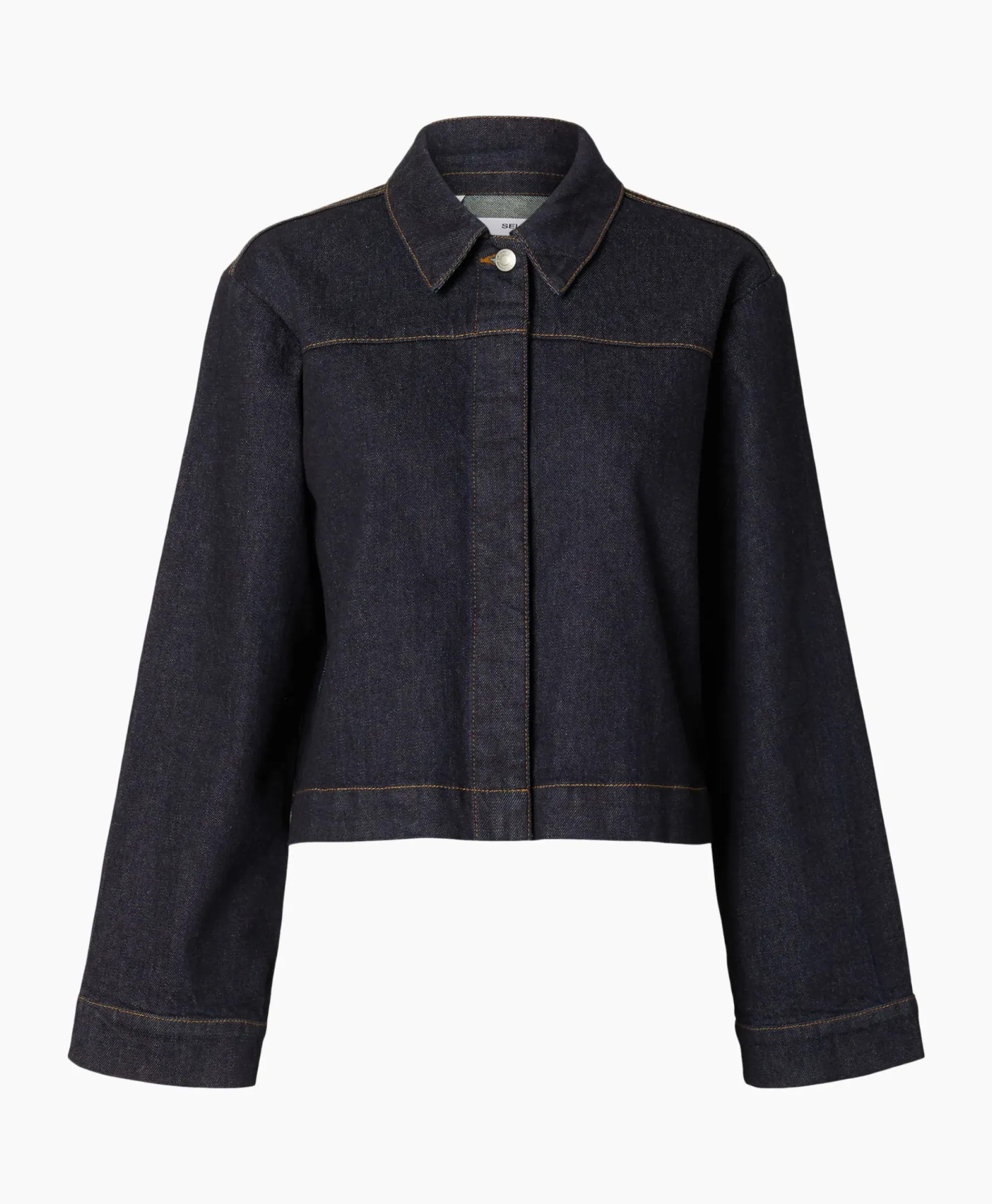 Jassen^Selected Femme Jack Lisa Boxy Denim Jacket D2 Donker Blauw