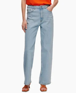 Broeken^Selected Femme Jeans Alice-N Hw Wide Lon Sky Blue Jea Licht Blauw