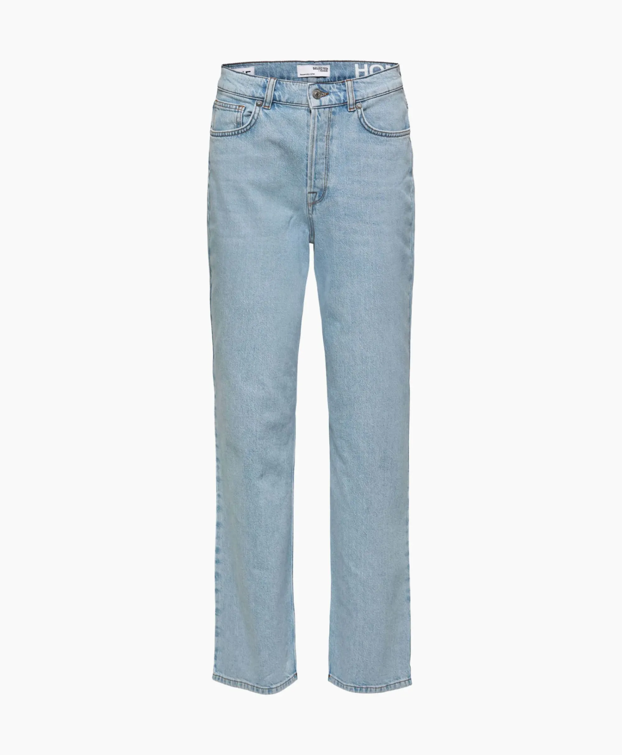 Broeken^Selected Femme Jeans Alice-N Hw Wide Lon Sky Blue Jea Licht Blauw