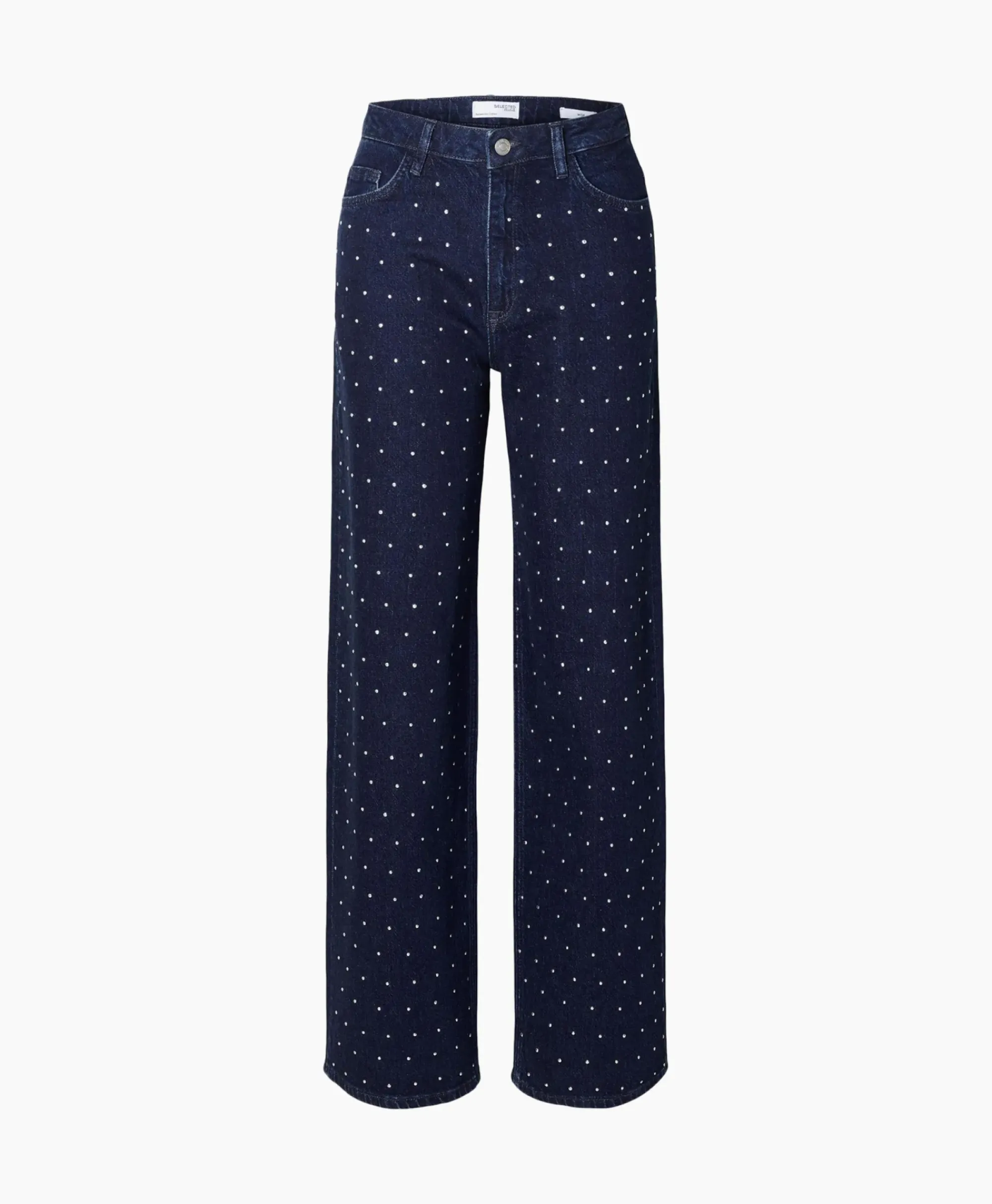 Broeken^Selected Femme Jeans Marley-Bea Hw Mid Blue Wide Jean Blauw