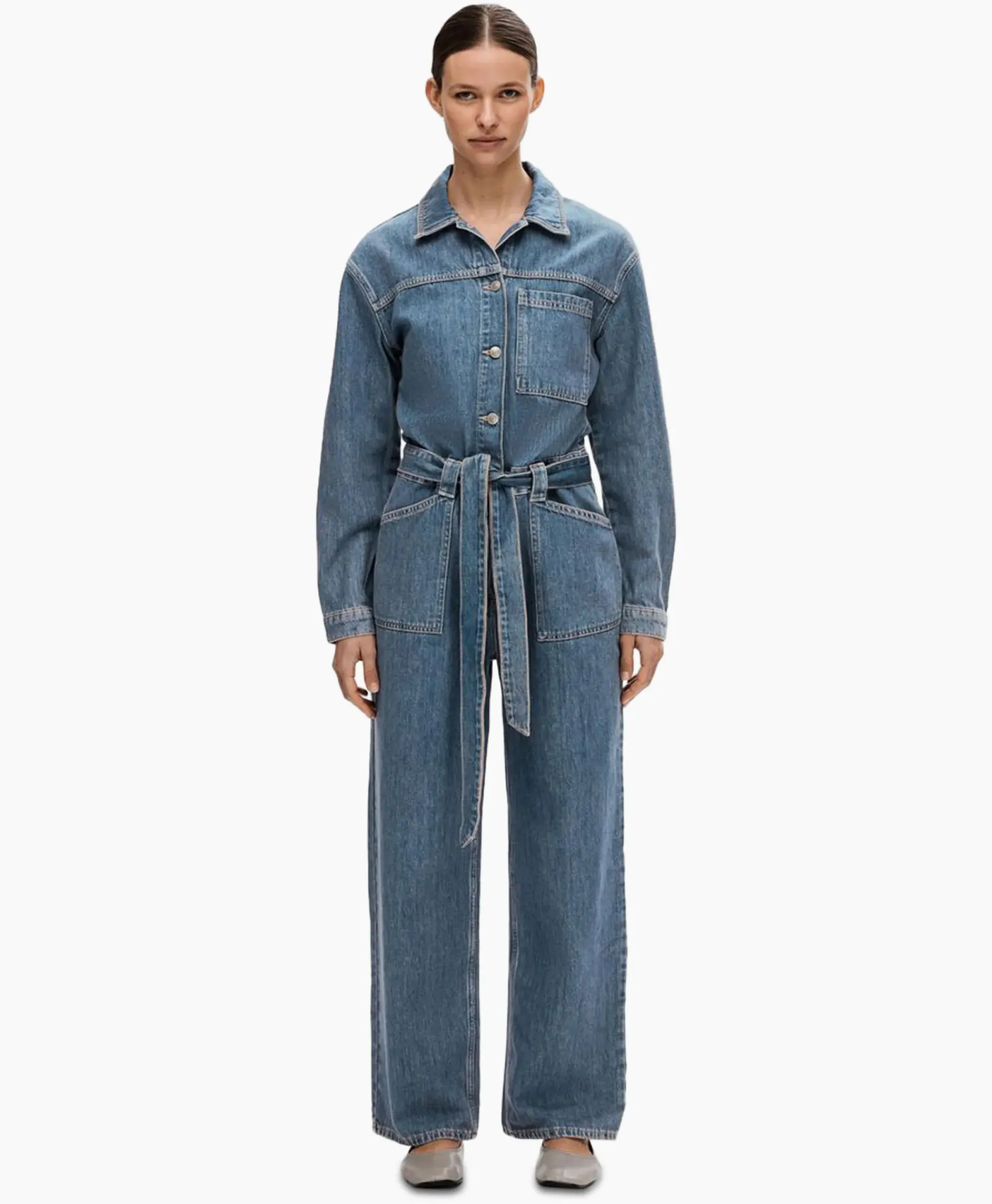 Jumpsuits^Selected Femme Jumpsuit Marley Ls Mid Blue Denim Jumpsui Jeans