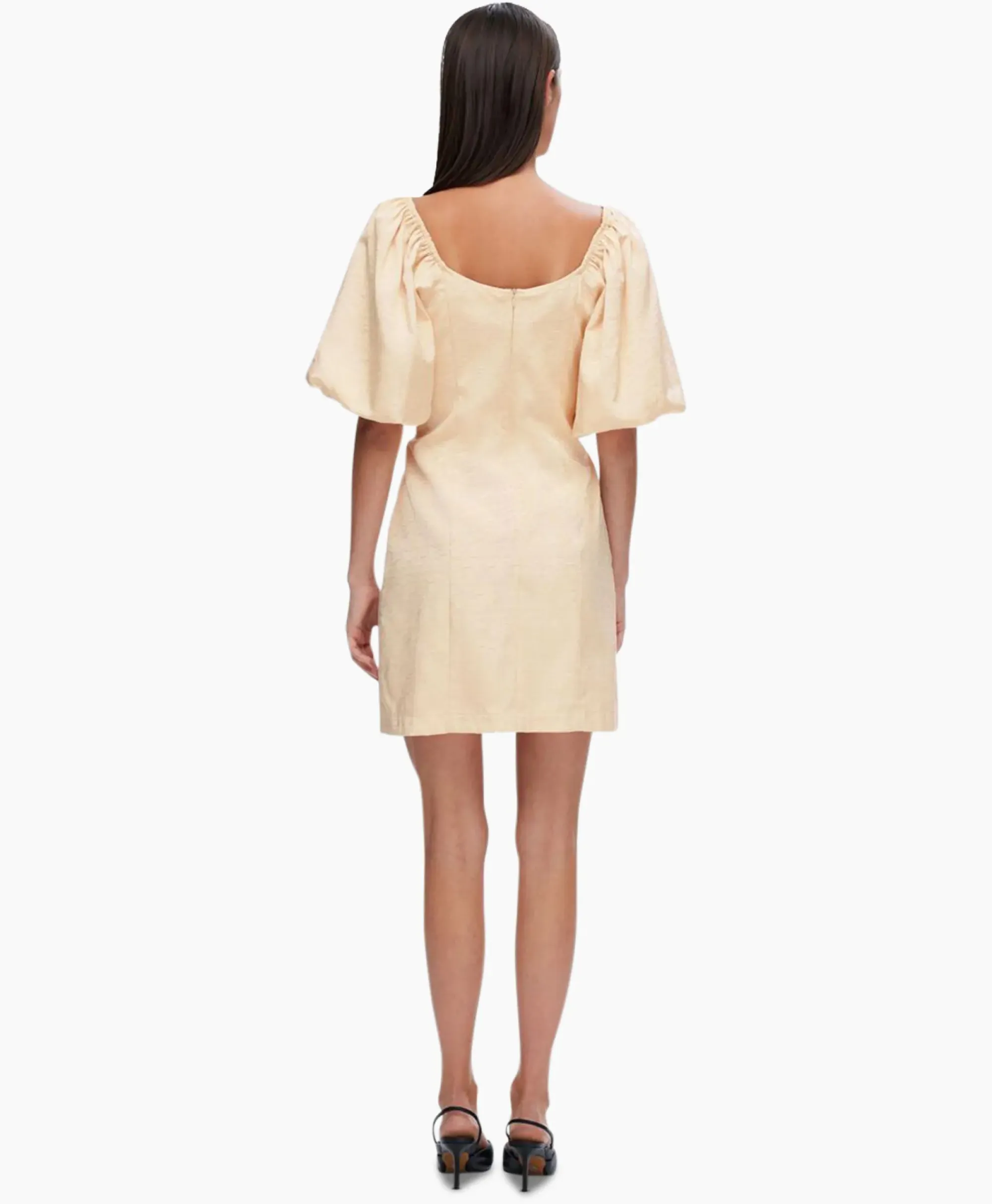 Jurken^Selected Femme Jurk Firmina 3/4 On Off Short Dress B Zand