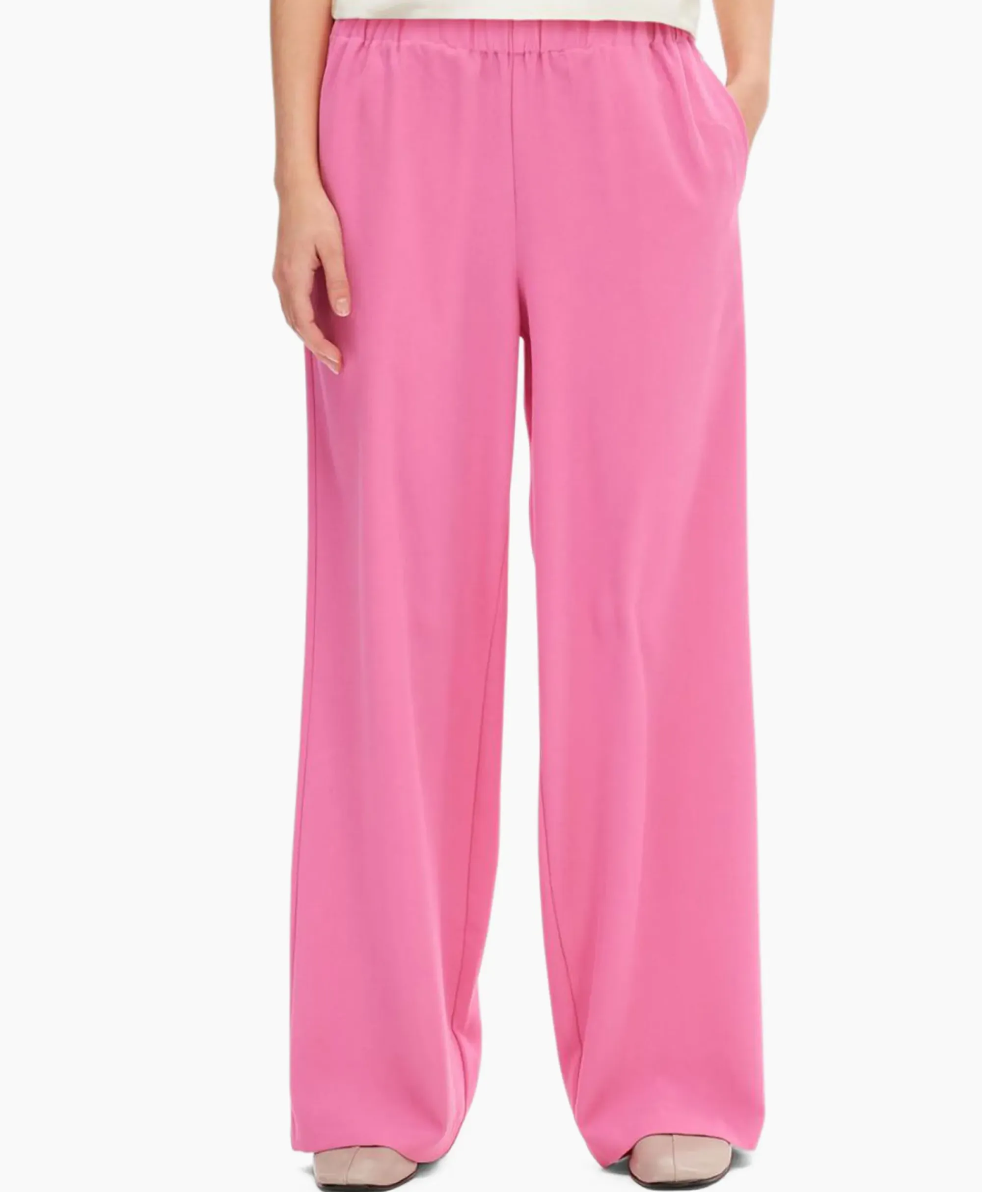 Broeken^Selected Femme Pantalon Tinni-Relaxed Mw Wide Pant N Noo Roze