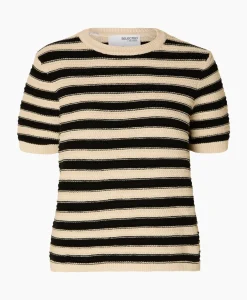 Truien^Selected Femme Pullover Dora Ss Knit O-Neck Goud
