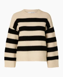 Truien^Selected Femme Pullover Jill Ls Knit O-Neck Goud