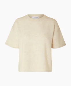 Truien^Selected Femme Pullover Maline-Liliana 2/4 Knit O-Neck N Beige