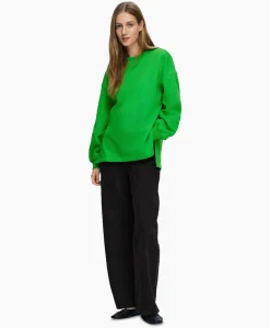 Truien^Selected Femme Pullover Yrsa Ls Crew Neck Sweat Groen