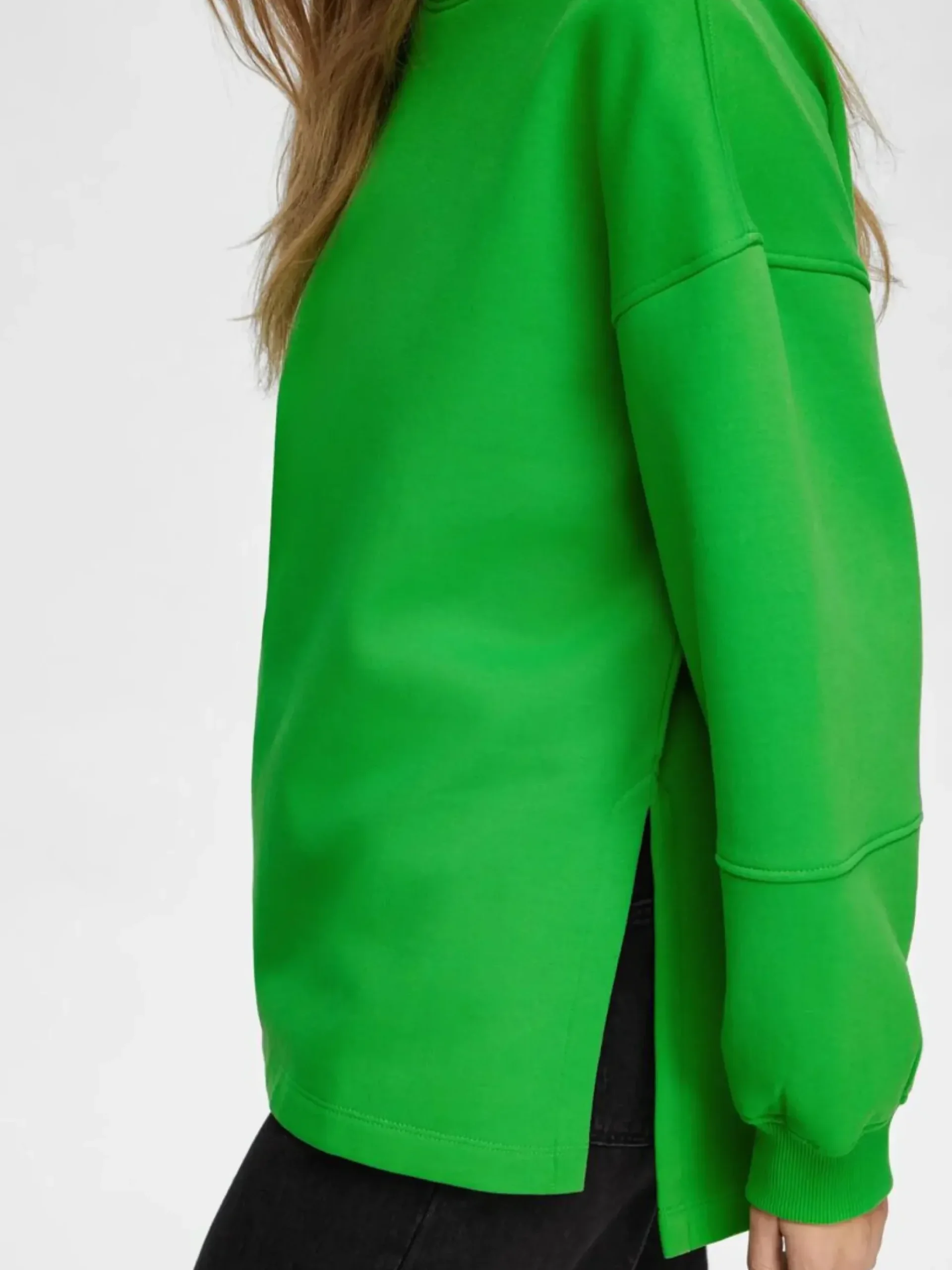 Truien^Selected Femme Pullover Yrsa Ls Crew Neck Sweat Groen