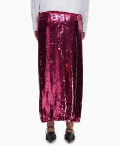 Rokken^Selected Femme Rok Omina Hw Ankle Sequins Skirt B Pink