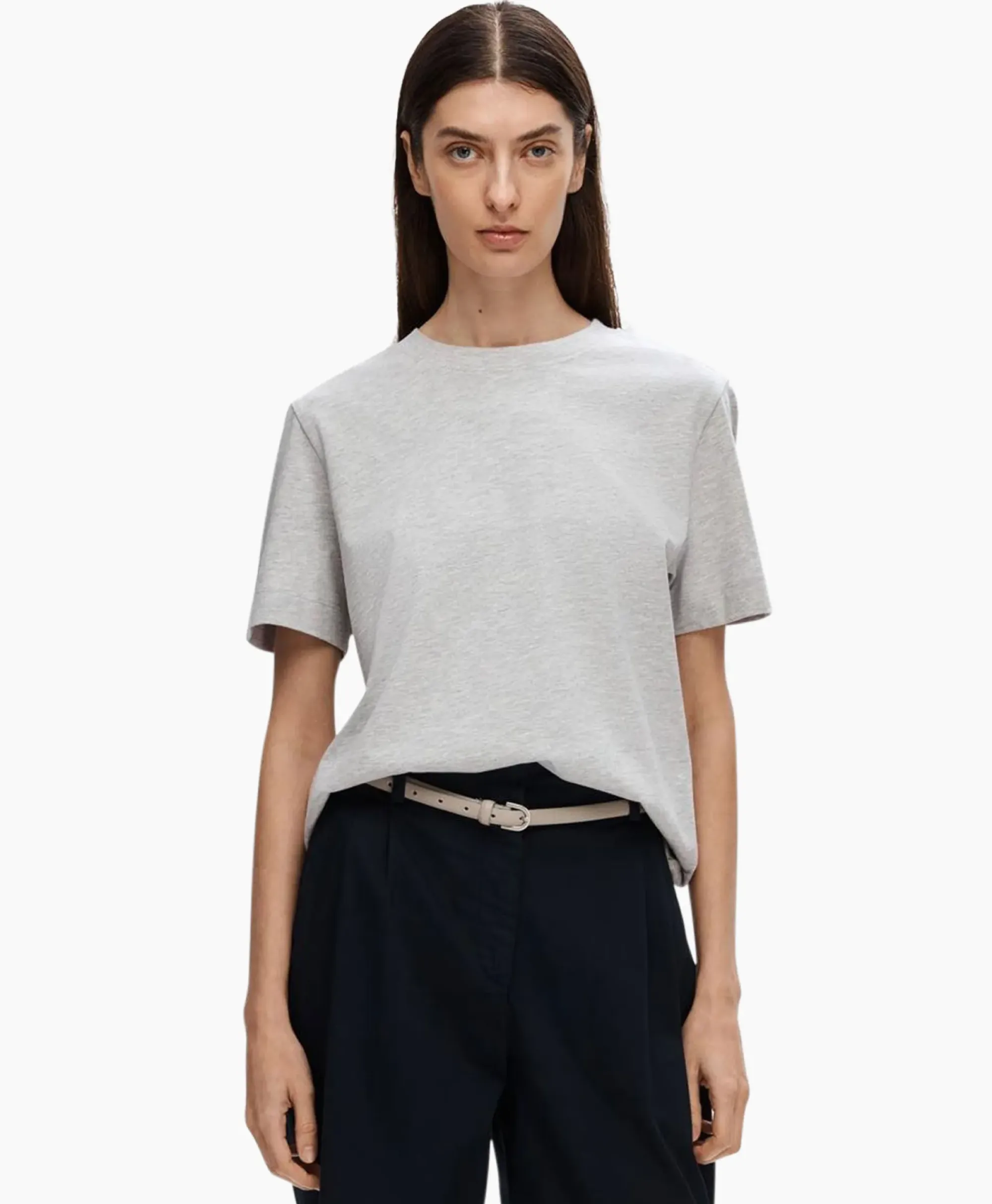 T-Shirts & Tops^Selected Femme T-Shirt Essential Ssboxy Tee Noos Licht Grijs