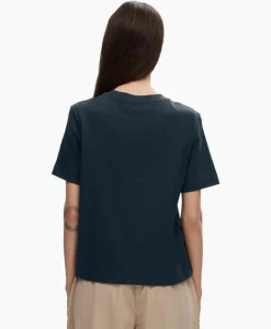 T-Shirts & Tops^Selected Femme T-Shirt Essential Ssboxy Tee Noos Donker Blauw