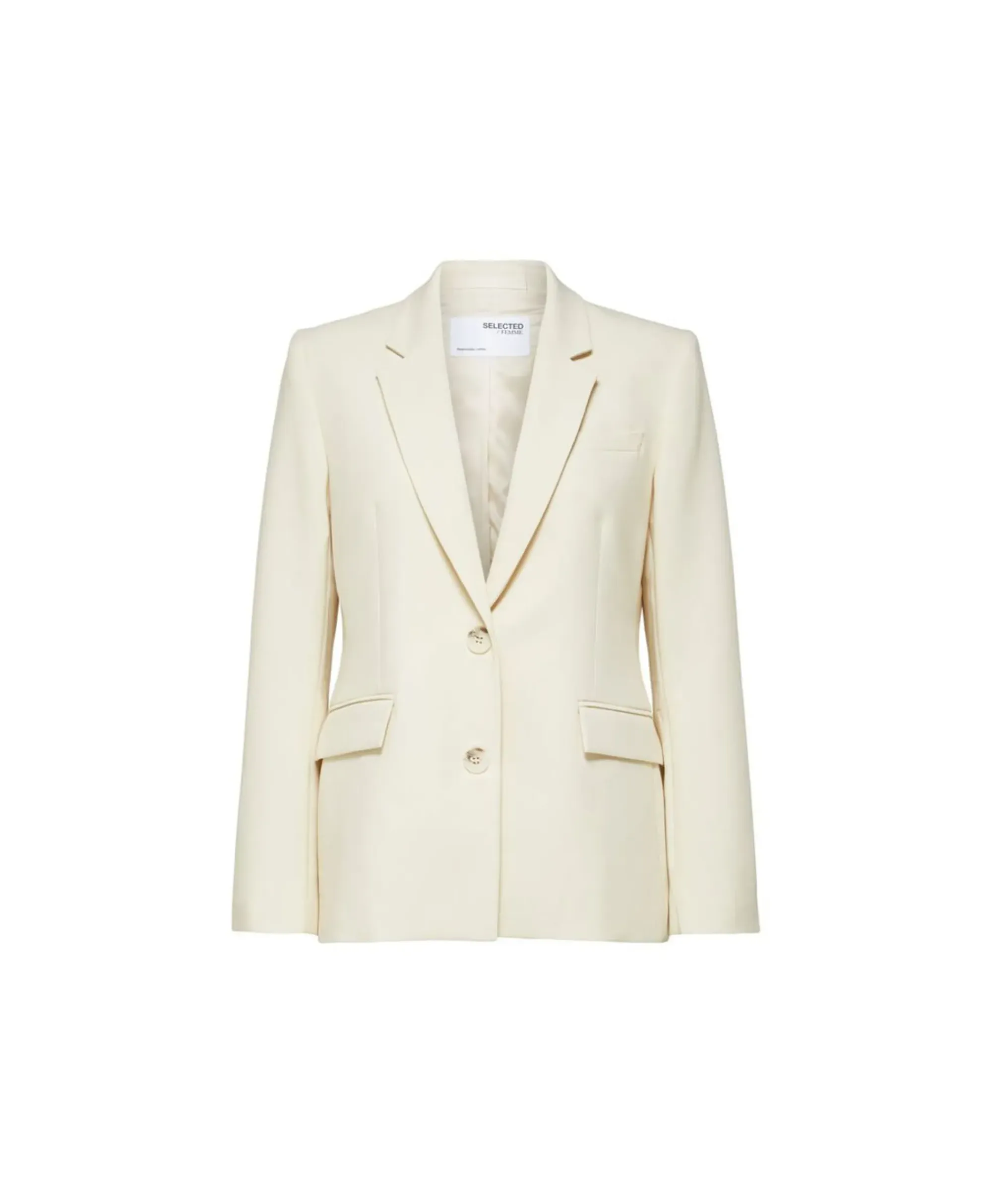 Blazers^Selected Femme Jasje Rita Classic Blazer Birch B Off White