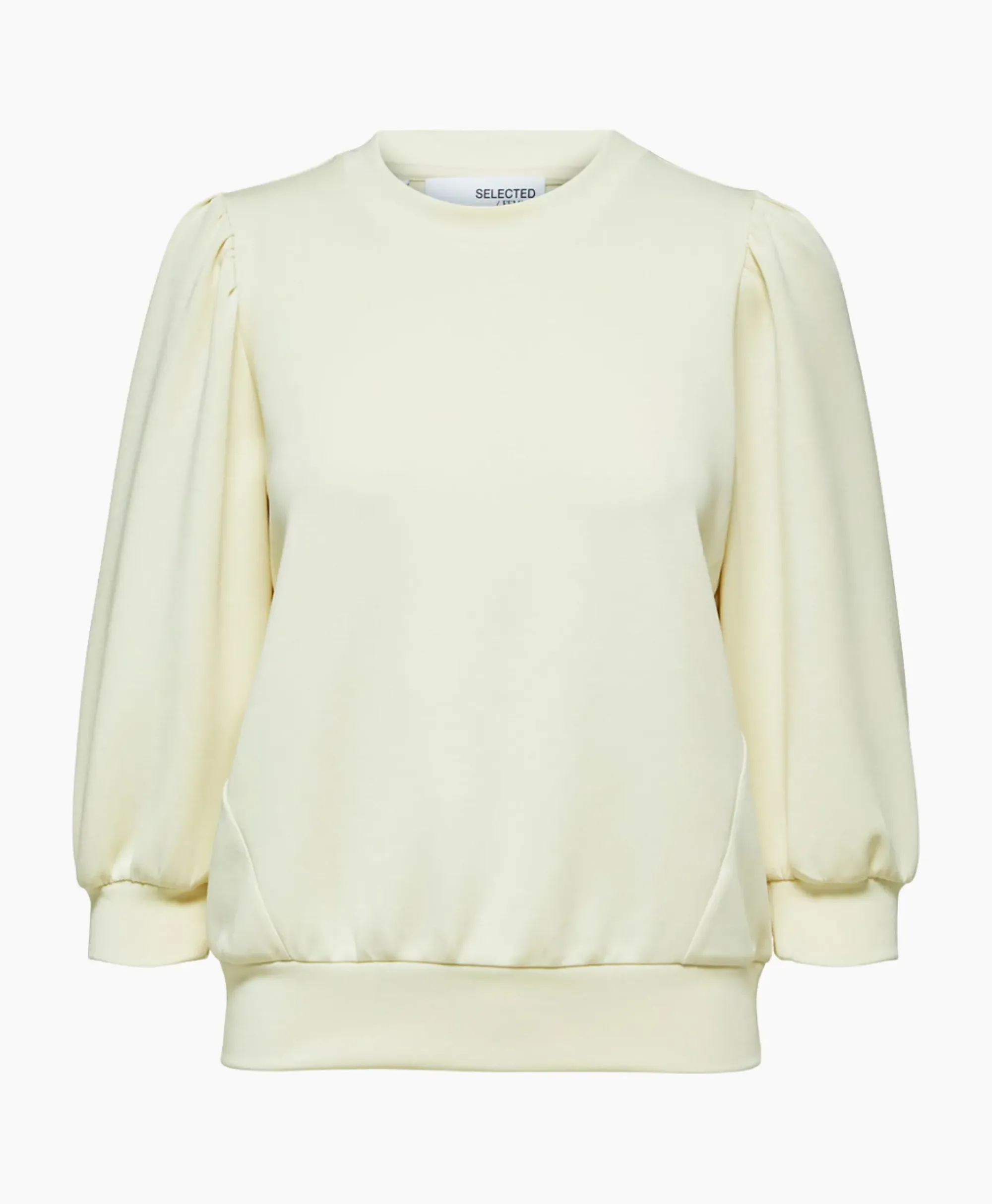 Truien^Selected Femme Sweater Tenny 3/4 Sweat Top Noos Wit