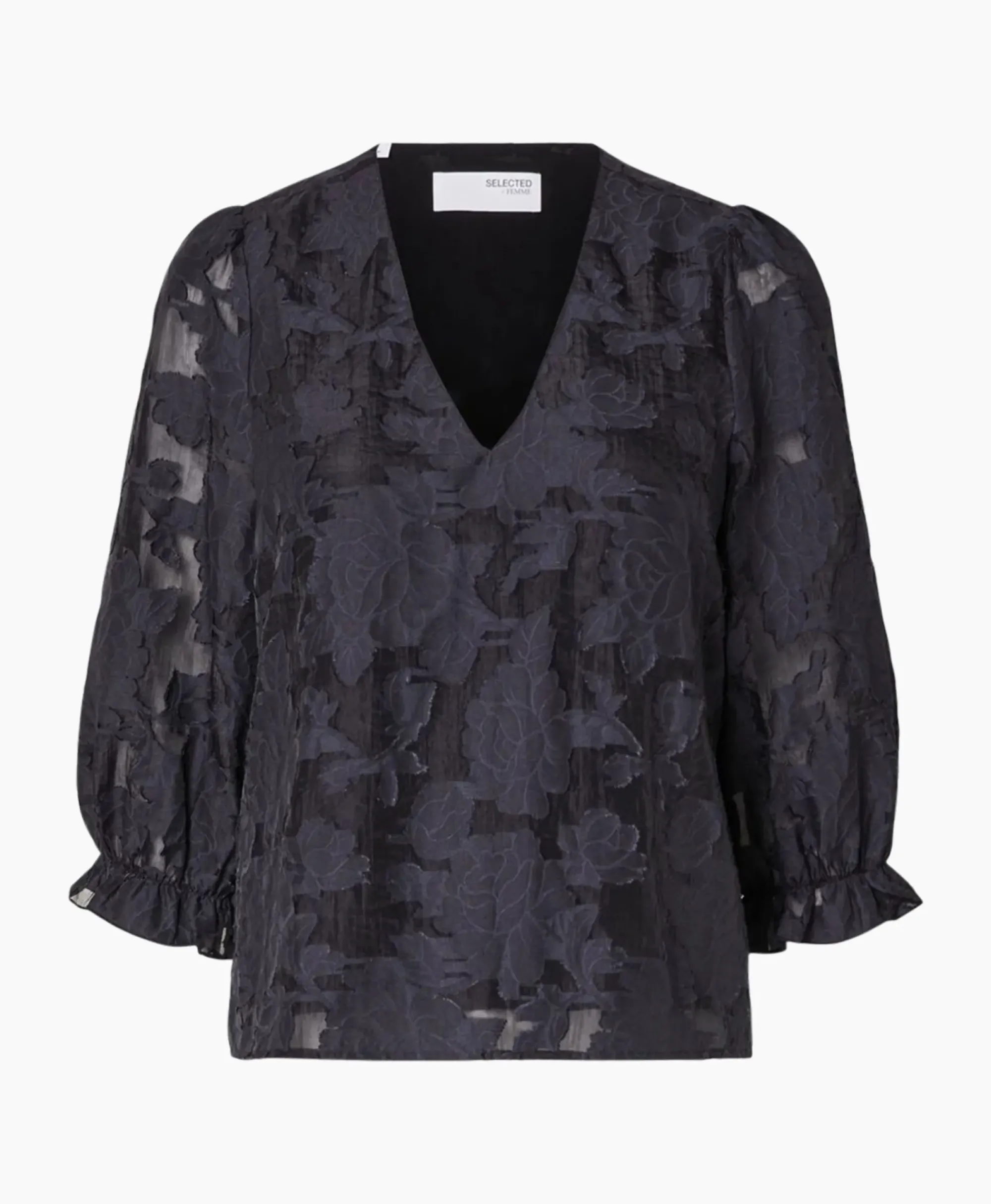 T-Shirts & Tops^Selected Femme Top Cathi-Sadie 3/4 Ff Donker Blauw