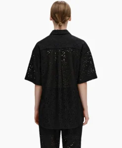 T-Shirts & Tops^Selected Femme T-Shirt Karola 2/4 Oversize Lace Shirt B Zwart