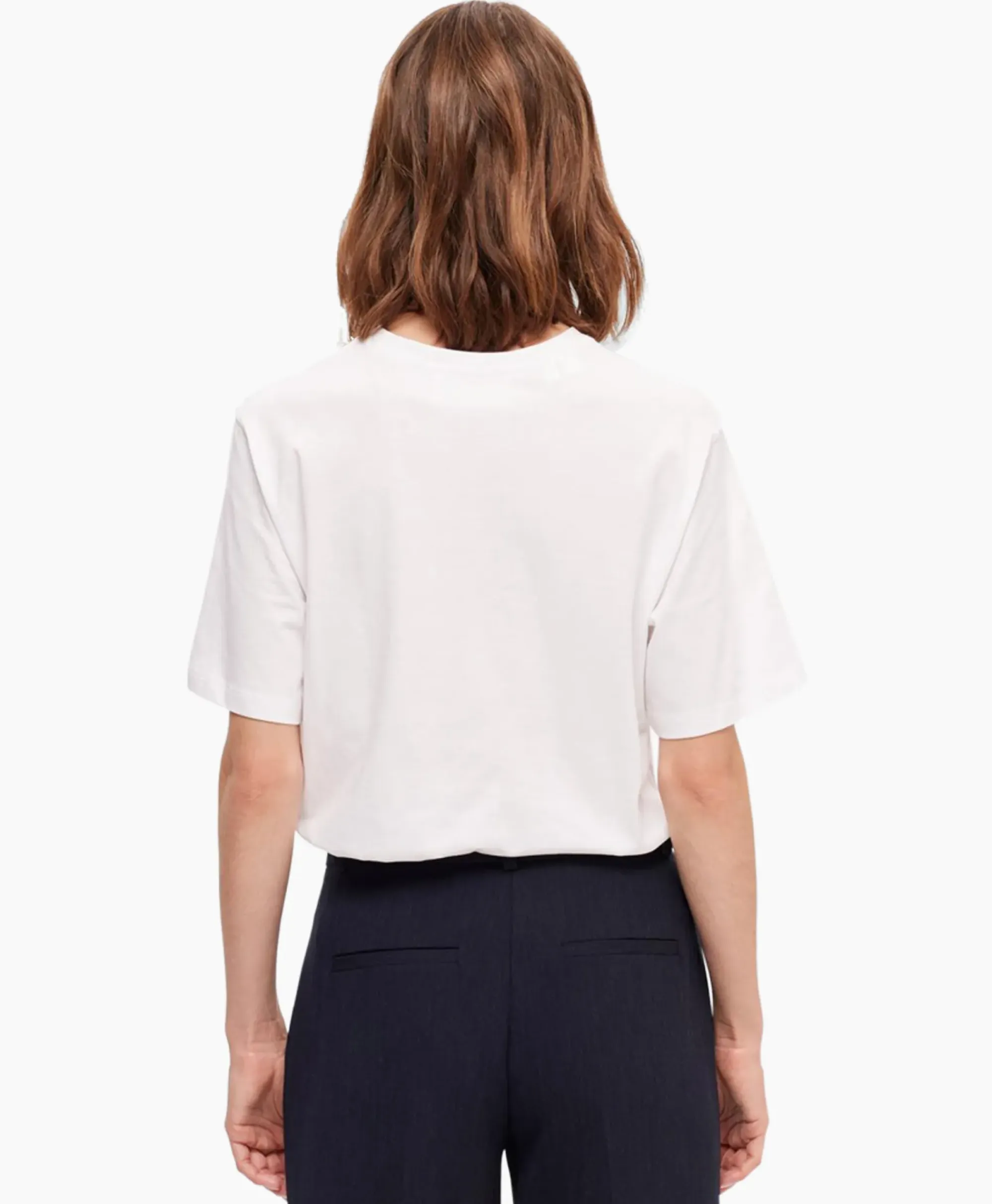 T-Shirts & Tops^Selected Femme T-Shirt Korte Mouw Vilja Ss Printed Tee W Noos Wit